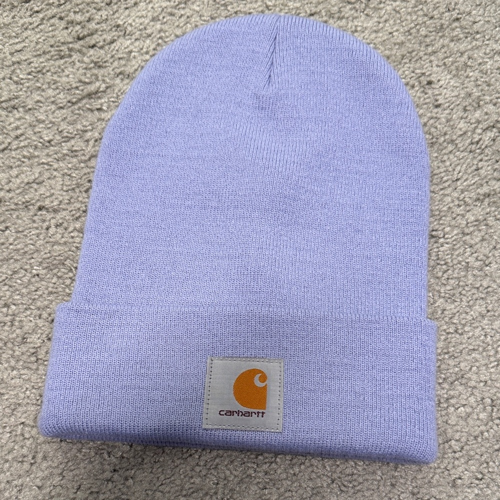 Carhartt Lavender Cuffed Knit Beanie with Logo Patch